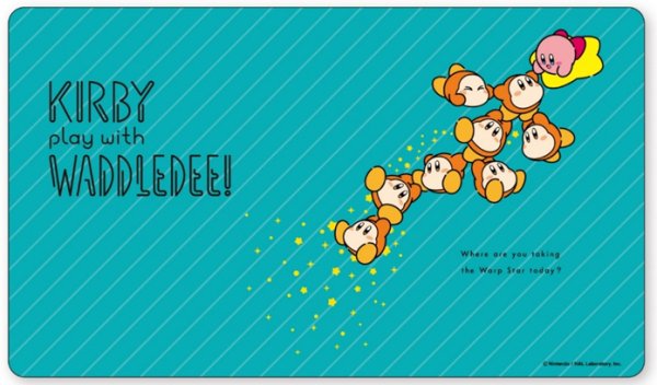 画像1:  【予約商品】  カービィ play with ワドルディ キャラクターラバーマット ワープスターにのって (ENR-087) 【25年10月24日発売】 (1)