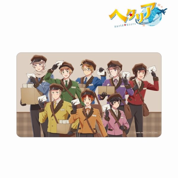 画像1:  【予約商品】  アルマビアンカ　アニメ「ヘタリア World★Stars」 描き下ろし 集合 郵便屋ver. マルチデスクマット 【25年11月中旬発売】 (1)