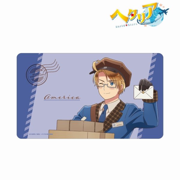 画像1:  【予約商品】  アルマビアンカ　アニメ「ヘタリア World★Stars」 描き下ろし アメリカ 郵便屋ver. マルチデスクマット 【25年11月中旬発売】 (1)