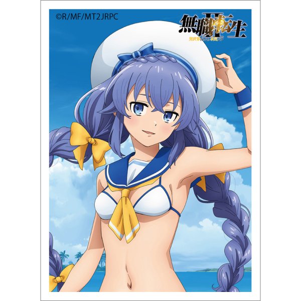 画像1:  【予約商品】  カーテン魂　無職転生II 〜異世界行ったら本気だす〜 スリーブ（ロキシー／マリンセーラー水着）（65枚入り） 【25年12月中旬発売】 (1)
