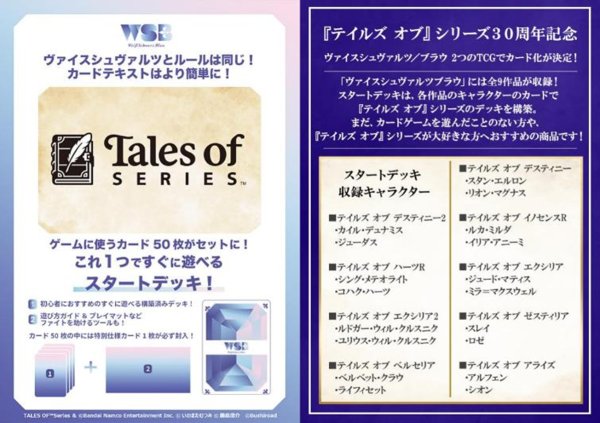 画像1:  【予約商品】  ヴァイスシュヴァルツブラウ スタートデッキ　『テイルズ オブ』シリーズ BOX（6個入り） 【25年12月19日発売】 (1)
