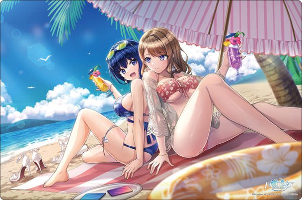 画像1:  【予約商品】  ブシロード ラバーマットコレクション V2 Vol.1833　ドルフィンウェーブ『みちる＆紫苑』クールなモデルのバカンス？ver. 【25年11月21日発売】 (1)