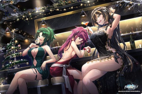 画像1:  【予約商品】  ブシロード ラバーマットコレクション V2 Vol.1834　ドルフィンウェーブ『杏里&夕離&アマデア』オトナなクリスマスナイトver. 【25年11月21日発売】 (1)