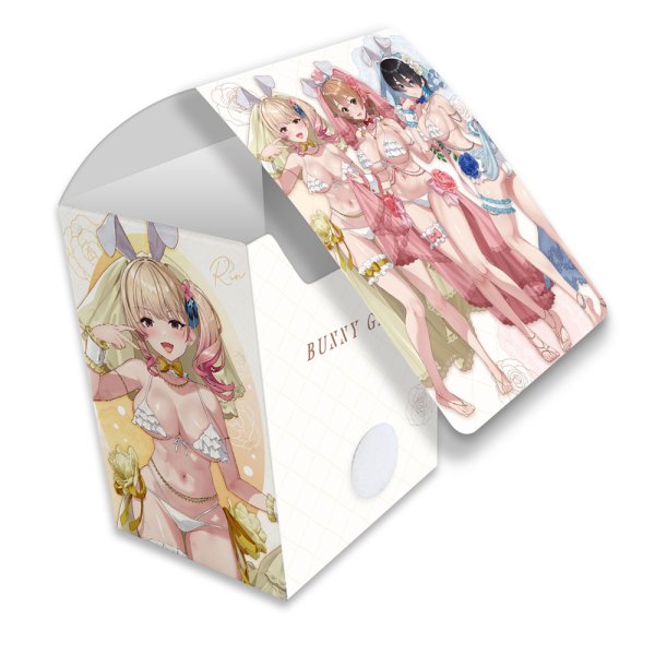 画像1:  【予約商品】  カーテン魂　バニーガーデン 描き下ろしデッキケース（バニーウエディング水着） 【26年2月上旬発売】    (1)