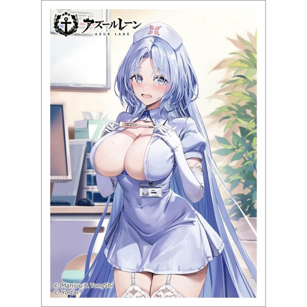 画像1:  【予約商品】  カーテン魂　アズールレーン 描き下ろしスリーブ（アルザス／ナース）（65枚入り） 【26年2月上旬発売】    (1)