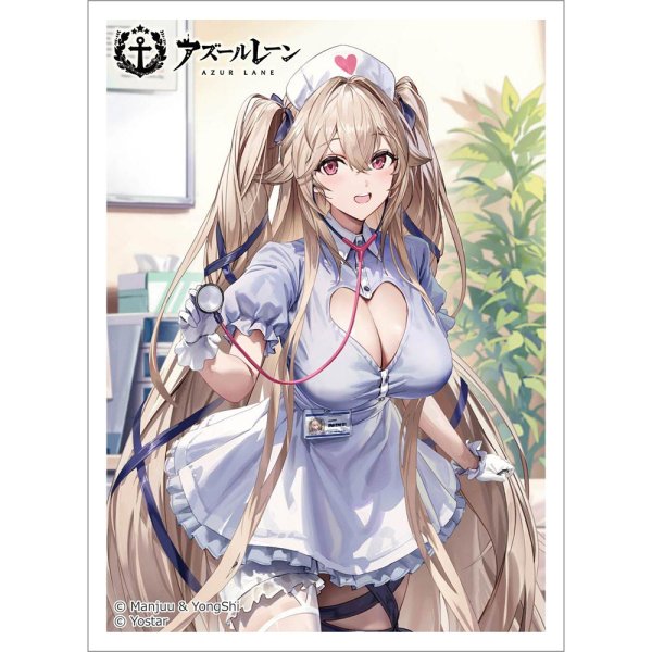 画像1:  【予約商品】  カーテン魂　アズールレーン 描き下ろしスリーブ（アンカレッジ／ナース）（65枚入り） 【26年2月上旬発売】    (1)
