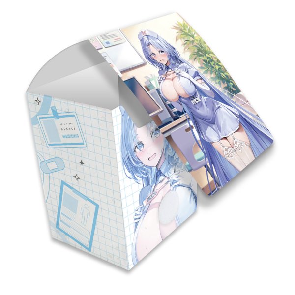 画像1:  【予約商品】  カーテン魂　アズールレーン 描き下ろしデッキケース（アルザス／ナース） 【26年2月上旬発売】    (1)