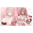 画像1:  【予約商品】  カーテン魂　バニーガーデン 描き下ろしラバーマット（花奈／バニーウエディング水着） 【26年2月上旬発売】    (1)