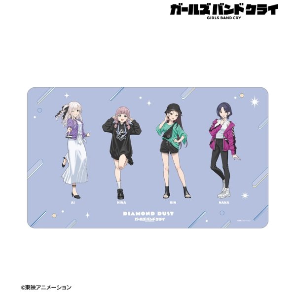 画像1:  【予約商品】  アルマビアンカ　ガールズバンドクライ 描き下ろし ダイヤモンドダスト 集合 私服ver. マルチデスクマット 【25年12月中旬発売】 (1)