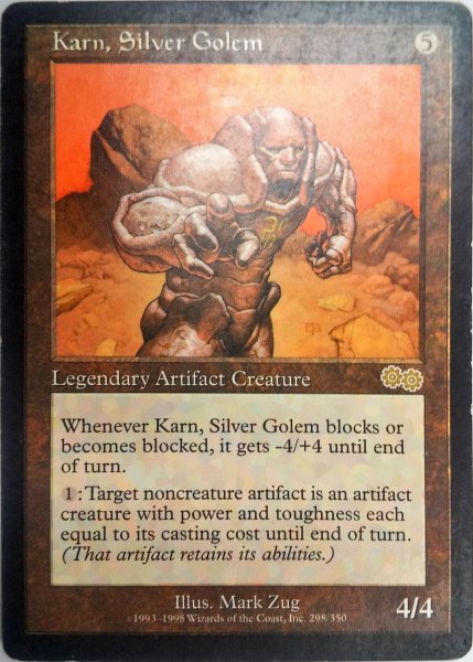 画像1:  ※傷あり SALE品※ 【USG】《銀のゴーレム、カーン/Karn, Silver Golem》【R】(#5009) (1)