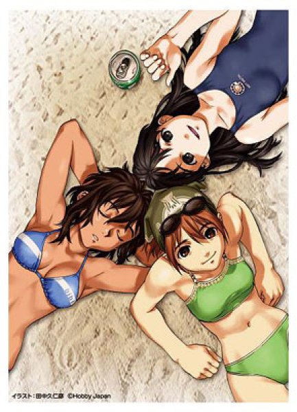 画像1:  【倉庫在庫】 田中久仁彦 カードスリーブ ぎゃざガール夏（瑠衣・梨沙・由良）（60枚入り） (1)