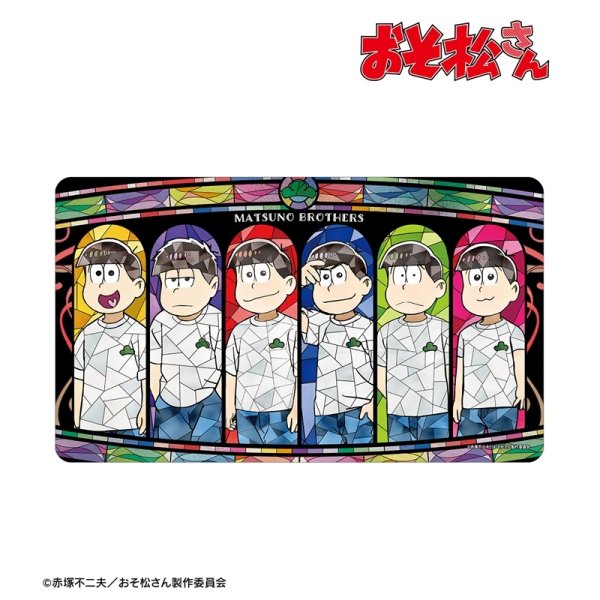 画像1:  【予約商品】  アルマビアンカ おそ松さん 集合 Aure Glass マルチデスクマット 【26年2月上旬発売】 (1)
