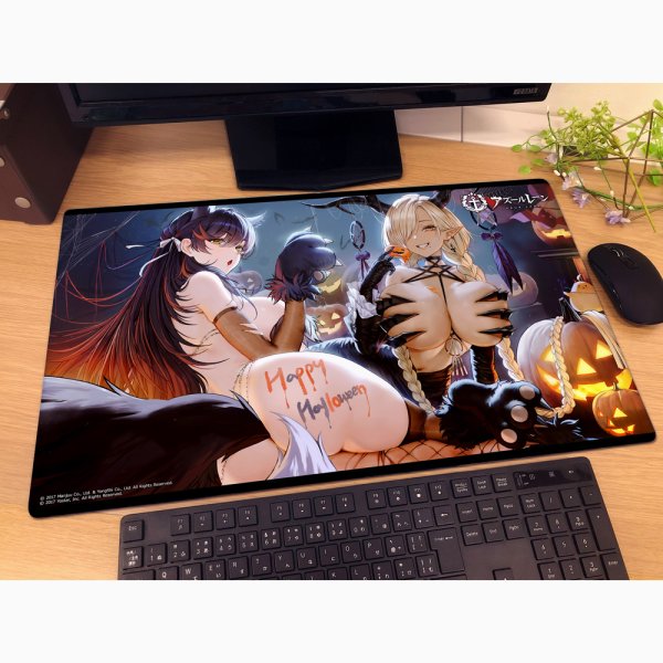 画像2:  【予約商品】  カーテン魂　アズールレーン ラバーマット（愛宕＆尾張） 【26年3月上旬発売】 (2)