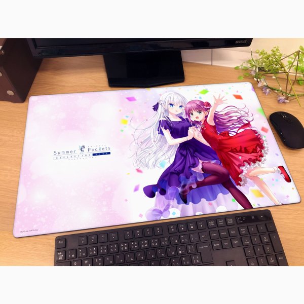 画像2:  【再販予約商品】  カーテン魂　 Summer Pockets REFLECTION BLUE　ラバーマット（鳴瀬しろは&加藤うみ／SP5th ver.） 【26年3月中旬再販】    (2)