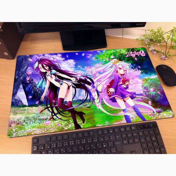 画像2:  【予約商品】  カーテン魂　ノーゲーム・ノーライフ ゼロ　ラバーマット（白＆シュヴィ 2） 【26年4月下旬発売】 (2)