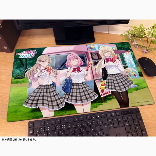 画像2:  【再販予約商品】  カーテン魂　わたしが恋人になれるわけないじゃん、ムリムリ！(※ムリじゃなかった！？) 　描き下ろしラバーマット(制服) 【26年4月下旬再販】 (2)