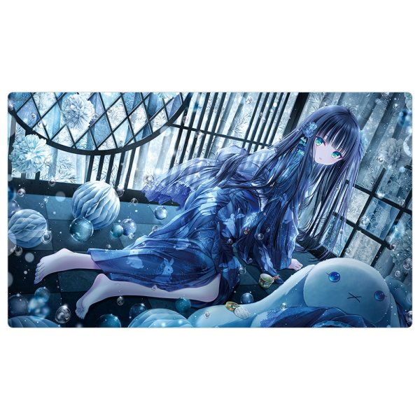 画像1:  【予約商品】  カーテン魂　てぃんくる先生　ラバーマット（BluCielo Vacanze Estive nero) 【26年5月下旬発売】 (1)