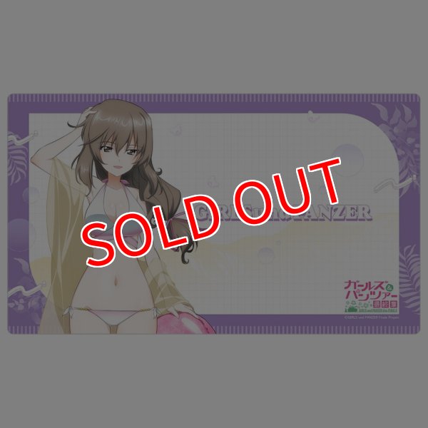 画像1:  【予約商品】  カーテン魂　ガールズ＆パンツァー 最終章　描き下ろしラバーマット（島田千代／リゾート水着） 【26年4月下旬発売】 (1)