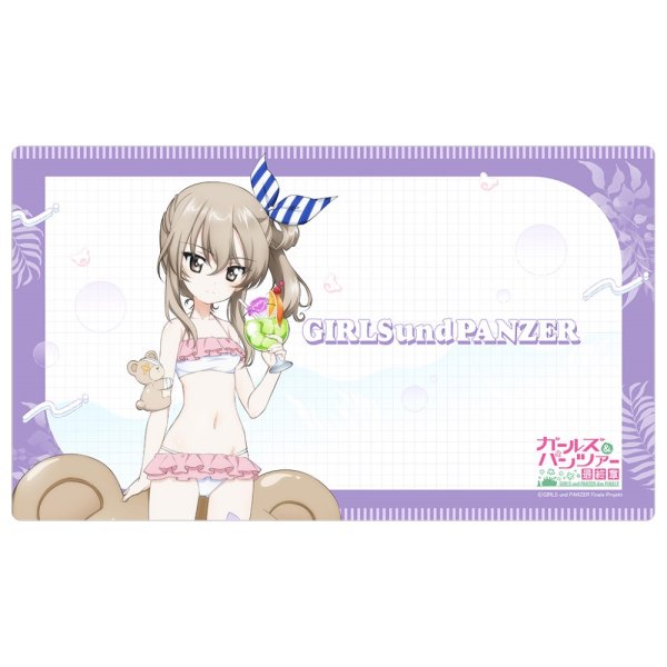 画像1:  【予約商品】  カーテン魂　ガールズ＆パンツァー 最終章　描き下ろしラバーマット（島田愛里寿／リゾート水着） 【26年4月下旬発売】 (1)