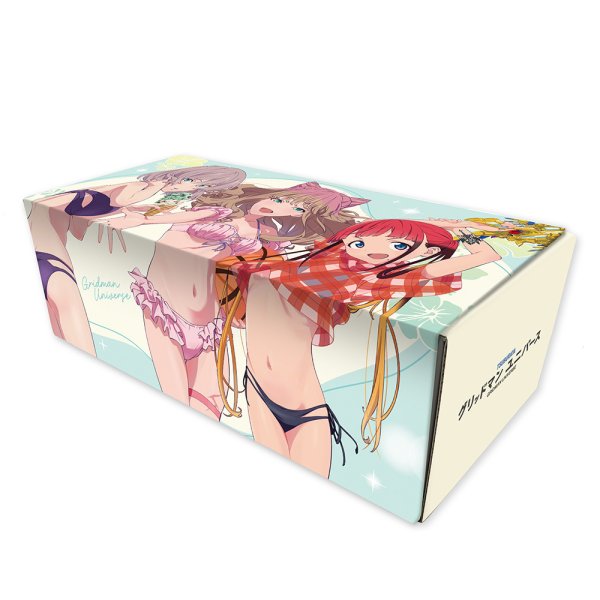 画像1:  【予約商品】  カーテン魂　グリッドマン ユニバース　描き下ろしストレージボックス（南夢芽＆飛鳥川ちせ＆ムジナ／水着） 【26年5月中旬発売】    (1)