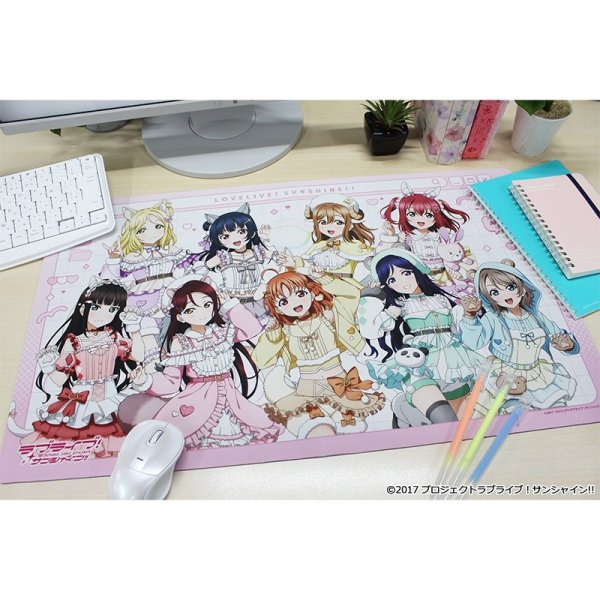 画像3:  【予約商品】  シーズナルプランツ　ラブライブ！サンシャイン!! 描き下ろし デスクマット アニマル衣装 【26年5月発売】 (3)