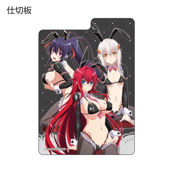 画像3:  【予約商品】  カーテン魂　ハイスクールD×D HERO　描き下ろしデッキケース（逆バニー（黒）） 【26年5月下旬発売】 (3)