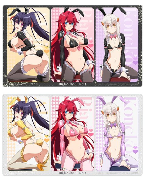 画像3:  【予約商品】  カーテン魂　ハイスクールD×D HERO　描き下ろしラバーマット（逆バニー（黒）） 【26年5月中旬発売】 (3)