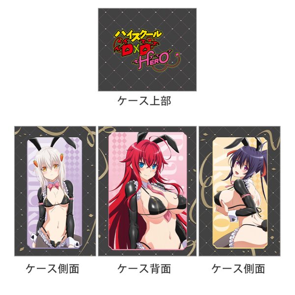 画像2:  【予約商品】  カーテン魂　ハイスクールD×D HERO　描き下ろしデッキケース（逆バニー（黒）） 【26年5月下旬発売】 (2)