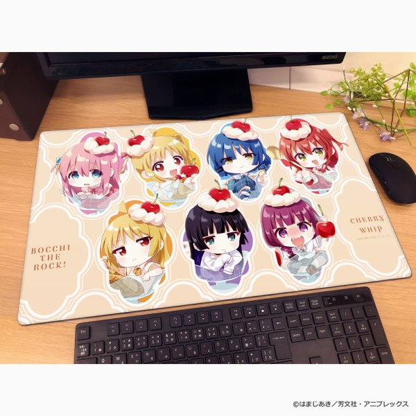 画像2:  【予約商品】  カーテン魂　ぼっち・ざ・ろっく！ ラバーマット（さくらんぼほいっぷB／イラスト なもり） 【26年6月上旬発売】 (2)