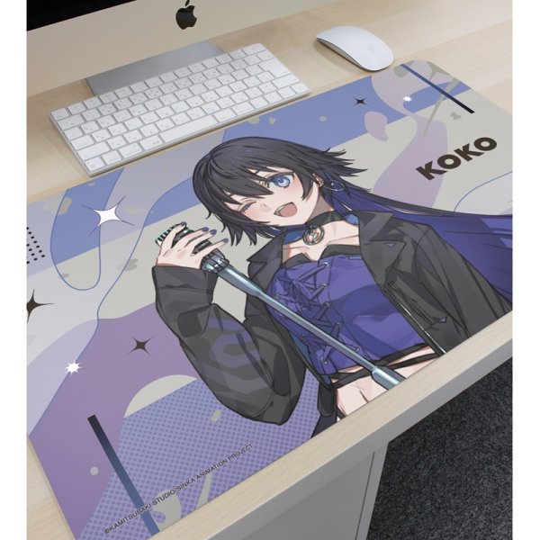 画像3:  【予約商品】  アルマビアンカ　TVアニメ『神椿市建設中。』 輪廻 此処 カジュアルロックver. マルチデスクマット 【26年5月中旬発売】 (3)