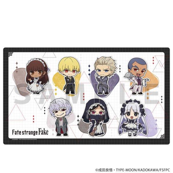 画像1:  【予約商品】  カーテン魂　Fate/strange Fake ラバーマット(執事＆メイド) 【26年6月上旬発売】    (1)