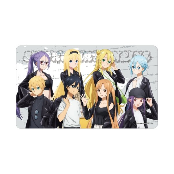 画像1:  【予約商品】  アルマビアンカ　ソードアート・オンライン 描き下ろし 集合 ライダースジャケットver. マルチデスクマット 【26年5月中旬発売】 (1)