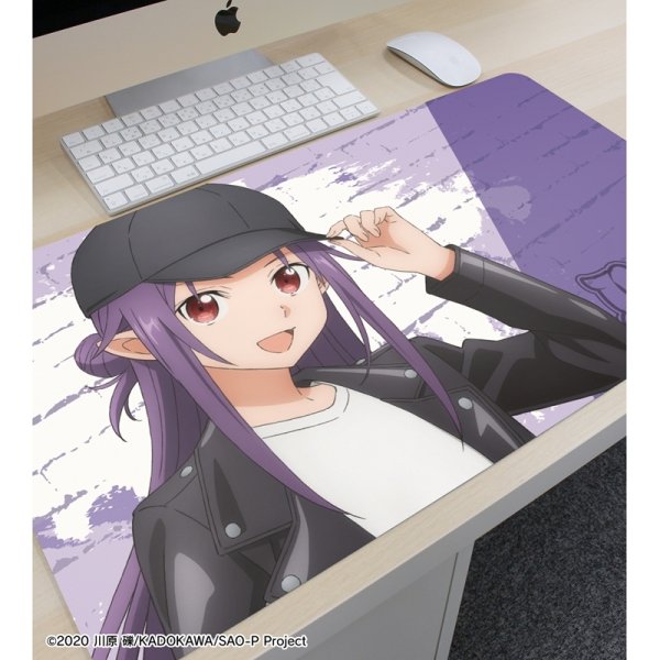 画像3:  【予約商品】  アルマビアンカ　ソードアート・オンライン 描き下ろし ユウキ ライダースジャケットver. マルチデスクマット 【26年5月中旬発売】 (3)