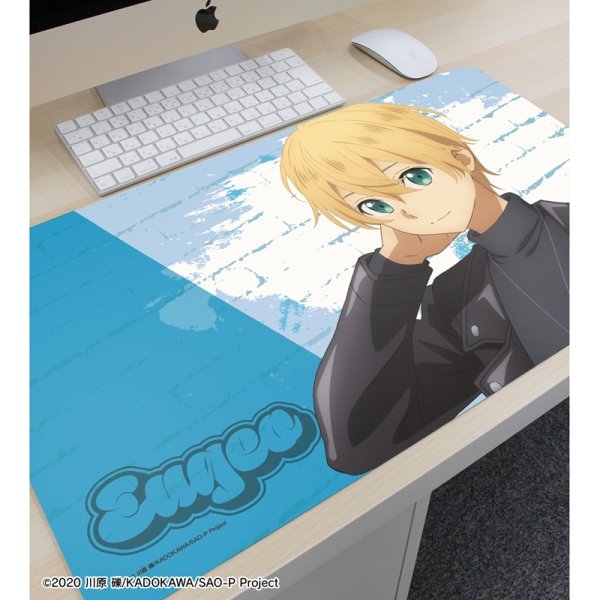 画像3:  【予約商品】  アルマビアンカ　ソードアート・オンライン 描き下ろし ユージオ ライダースジャケットver. マルチデスクマット 【26年5月中旬発売】 (3)