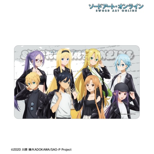 画像2:  【予約商品】  アルマビアンカ　ソードアート・オンライン 描き下ろし 集合 ライダースジャケットver. マルチデスクマット 【26年5月中旬発売】 (2)