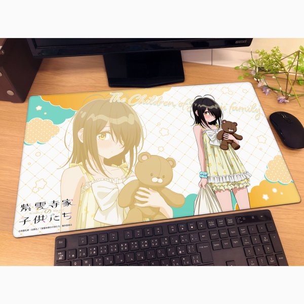 画像2:  【予約商品】  カーテン魂　紫雲寺家の子供たち 描き下ろしラバーマット（紫雲寺ことの ／ルームウェア） 【26年6月上旬発売】 (2)