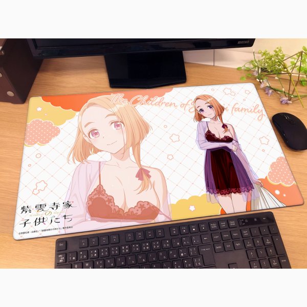 画像2:  【予約商品】  カーテン魂　紫雲寺家の子供たち 描き下ろしラバーマット（紫雲寺万里／ルームウェア） 【26年6月上旬発売】 (2)