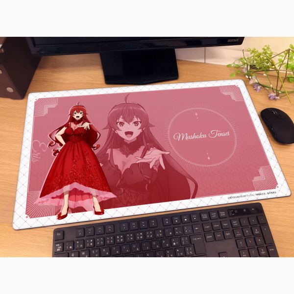 画像2:  【予約商品】  カーテン魂　無職転生III 〜異世界行ったら本気だす〜　ラバーマット（エリス／5周年） 【26年6月中旬発売】 (2)