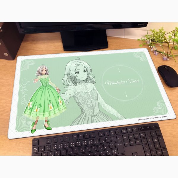 画像2:  【予約商品】  カーテン魂　無職転生III 〜異世界行ったら本気だす〜　ラバーマット（シルフィエット／5周年） 【26年6月中旬発売】 (2)