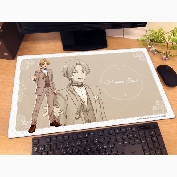 画像2:  【予約商品】  カーテン魂　無職転生III 〜異世界行ったら本気だす〜　ラバーマット（ルーデウス／5周年） 【26年6月中旬発売】 (2)