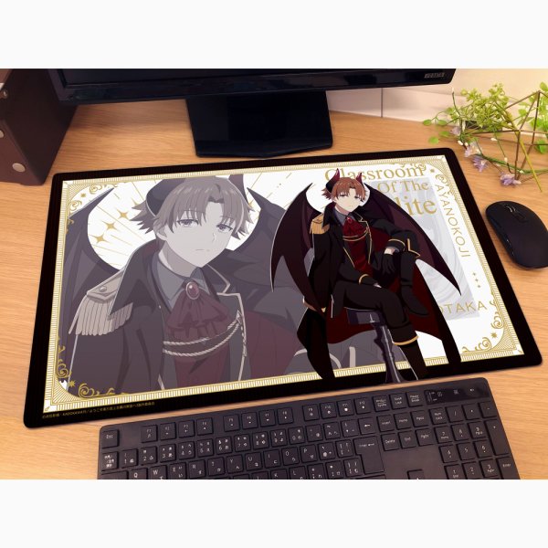 画像2:  【予約商品】  カーテン魂　ようこそ実力至上主義の教室へ　描き下ろしラバーマット（綾小路清隆／悪魔） 【26年6月下旬発売】 (2)