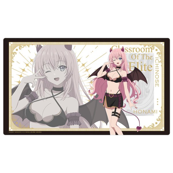 画像1:  【予約商品】  カーテン魂　ようこそ実力至上主義の教室へ　描き下ろしラバーマット（一之瀬帆波／悪魔） 【26年6月下旬発売】 (1)