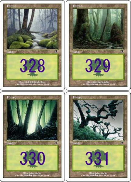 画像2: ※特価※【7ED】※FOIL※《森/Forest》【C】 (2)