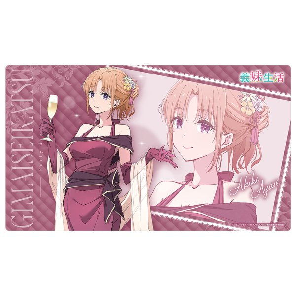 画像1:  【予約商品】  カーテン魂　義妹生活 描き下ろしラバーマット（綾瀬亜季子／パーティドレス） 【26年7月上旬発売】 (1)