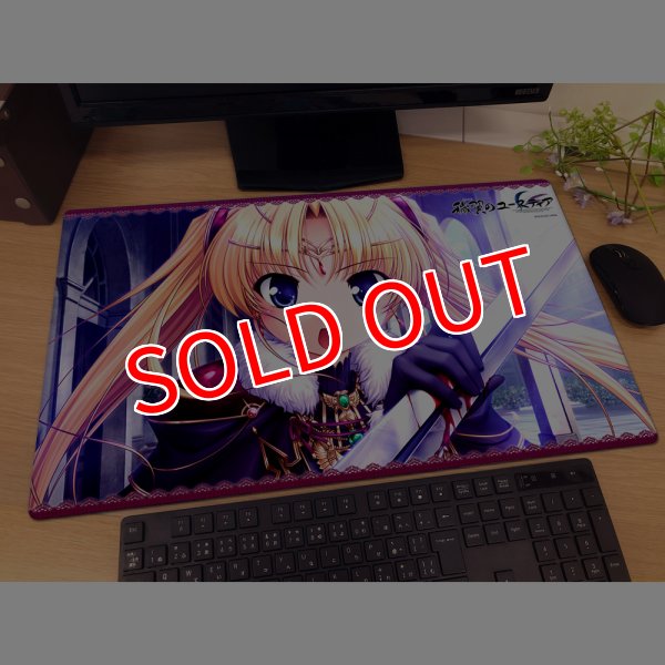 画像2:  【再販予約商品】  カーテン魂　穢翼のユースティア　ラバーマット（リシア・ド・ノーヴァス・ユーリィ/誓い）【再販】 【26年7月下旬再販】    (2)