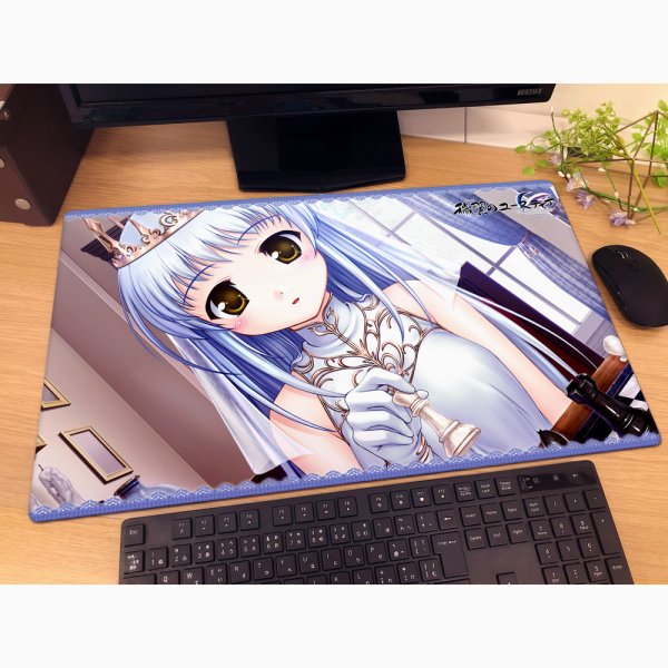 画像2:  【再販予約商品】  カーテン魂　穢翼のユースティア　ラバーマット（イレーヌ/チェス）【再販】 【26年7月下旬再販】    (2)