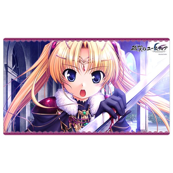 画像1:  【再販予約商品】  カーテン魂　穢翼のユースティア　ラバーマット（リシア・ド・ノーヴァス・ユーリィ/誓い）【再販】 【26年7月下旬再販】    (1)