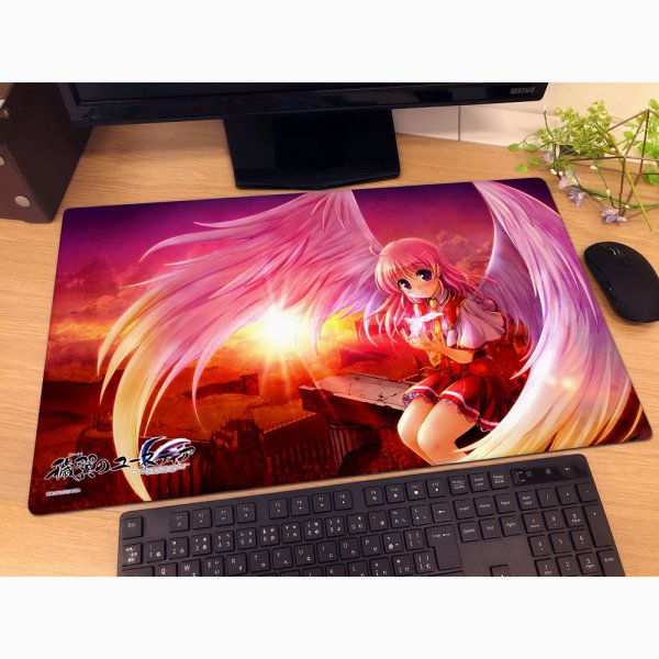 画像2:  【予約商品】  カーテン魂　穢翼のユースティア　ラバーマット（ティア/Angel's blessing） 【26年7月下旬発売】    (2)