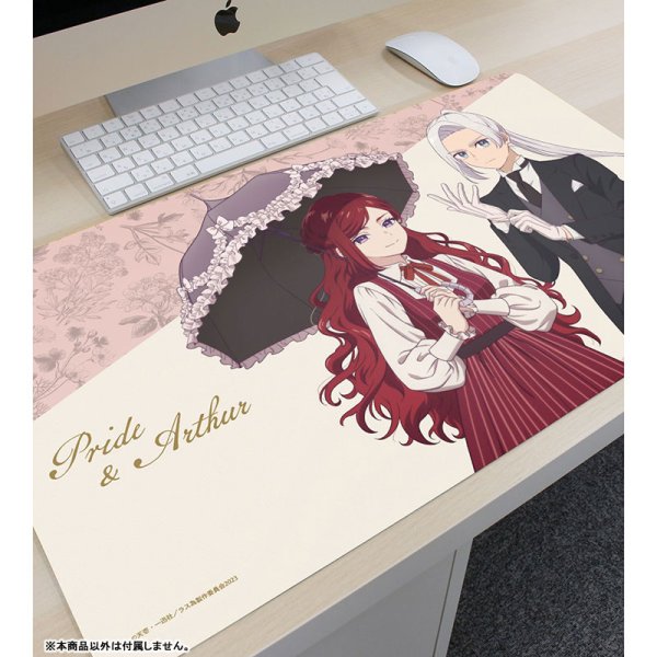 画像2:  【予約商品】  アルマビアンカ　TVアニメ『悲劇の元凶となる最強外道ラスボス女王は民の為に尽くします。』  描き下ろし プライド&アーサー お嬢様&執事ver. マルチデスクマット 【26年7月中旬発売】 (2)