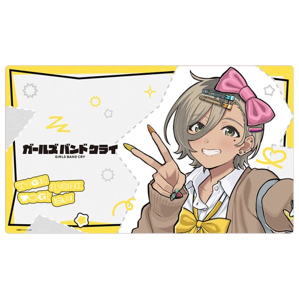 画像1:  【予約商品】  カーテン魂　ガールズバンドクライ 描き下ろしラバーマット（ルパ／平成ギャル） 【26年7月下旬発売】 (1)